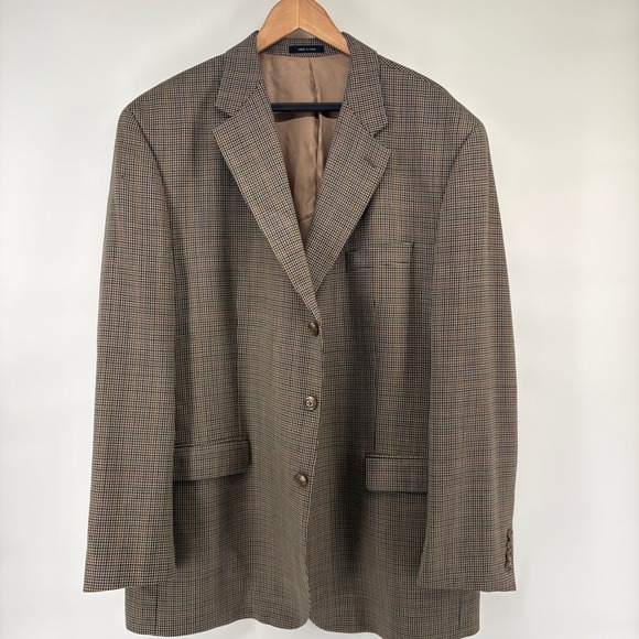 Ralph Lauren Blazer Jacket Sport Coat Men's 48L Houndstooth Wool Sport Coat